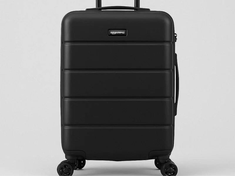 Amazon Basics Hardside Spinner carry-on suitcase in black