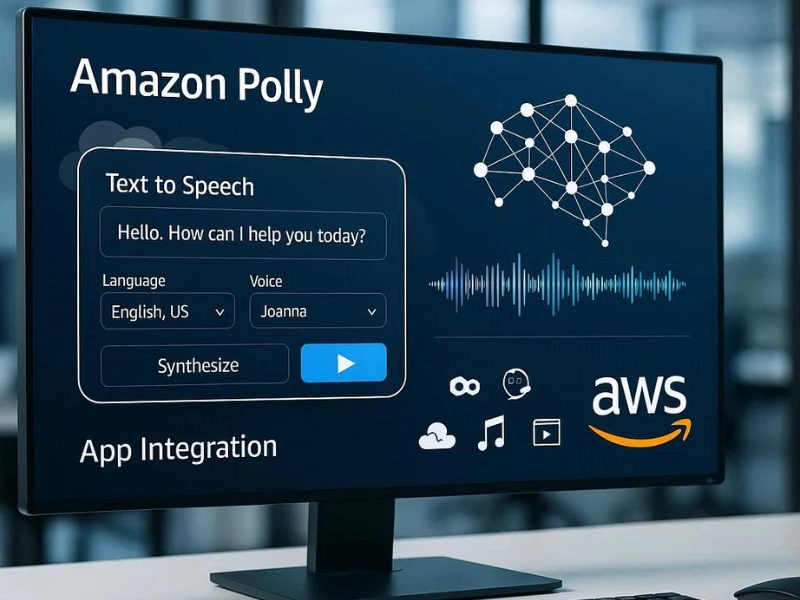 Amazon Polly cloud-based text to speech API generating lifelike AI voices