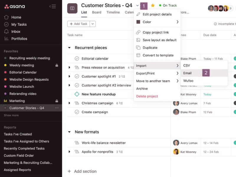 Team using Asana free project management software to track tasks and project progress