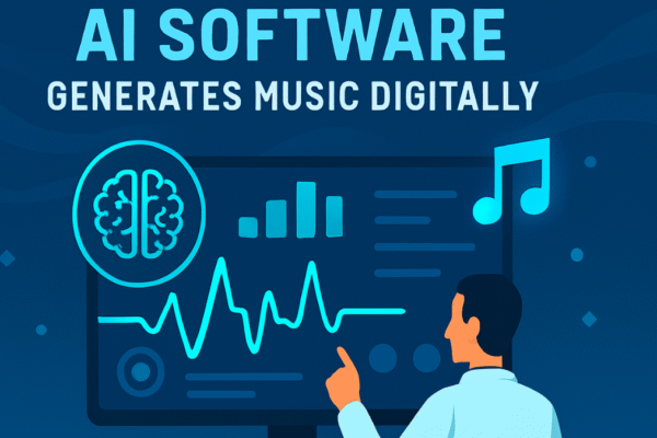 Interface of the best AI music generator software producing music