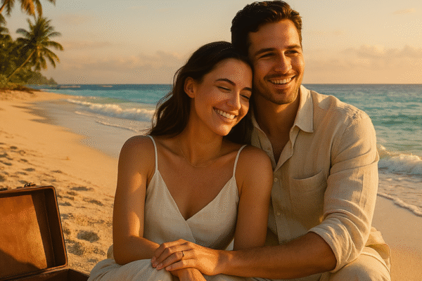 Relaxing on tropical sand during cheap beach vacations under palm trees