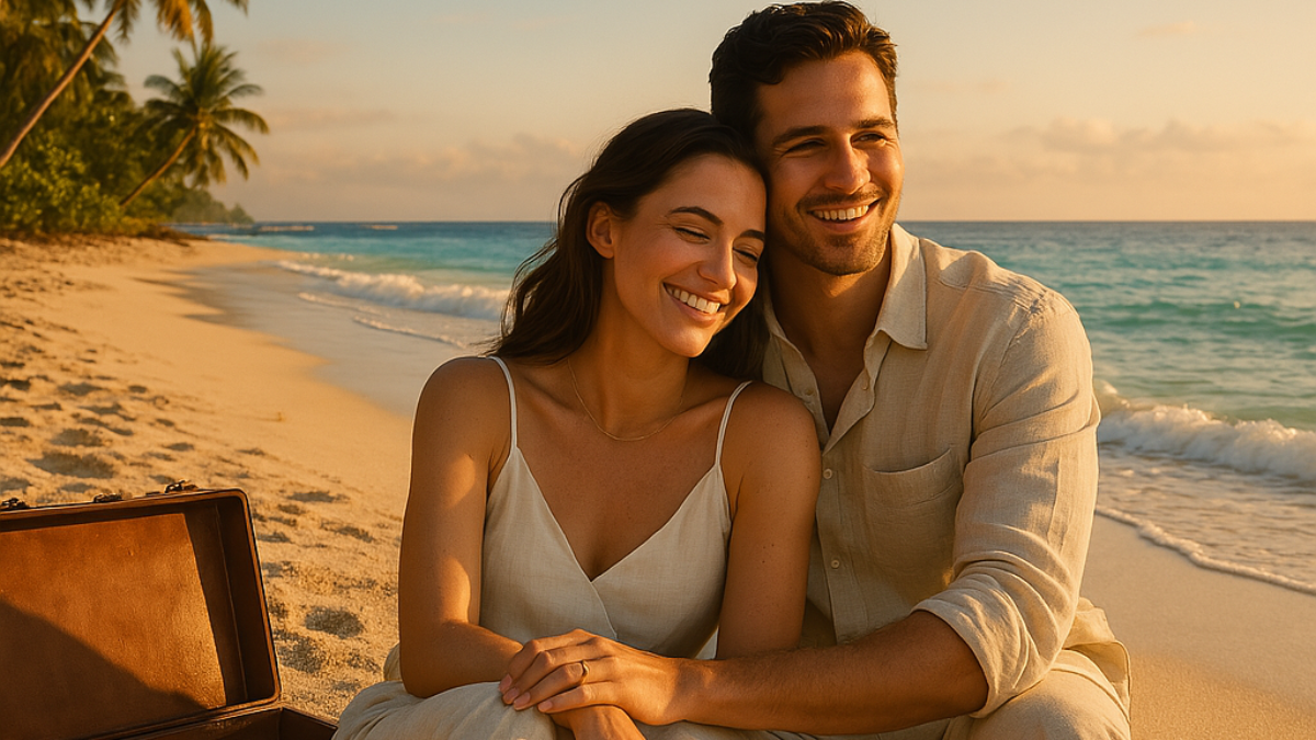 Relaxing on tropical sand during cheap beach vacations under palm trees