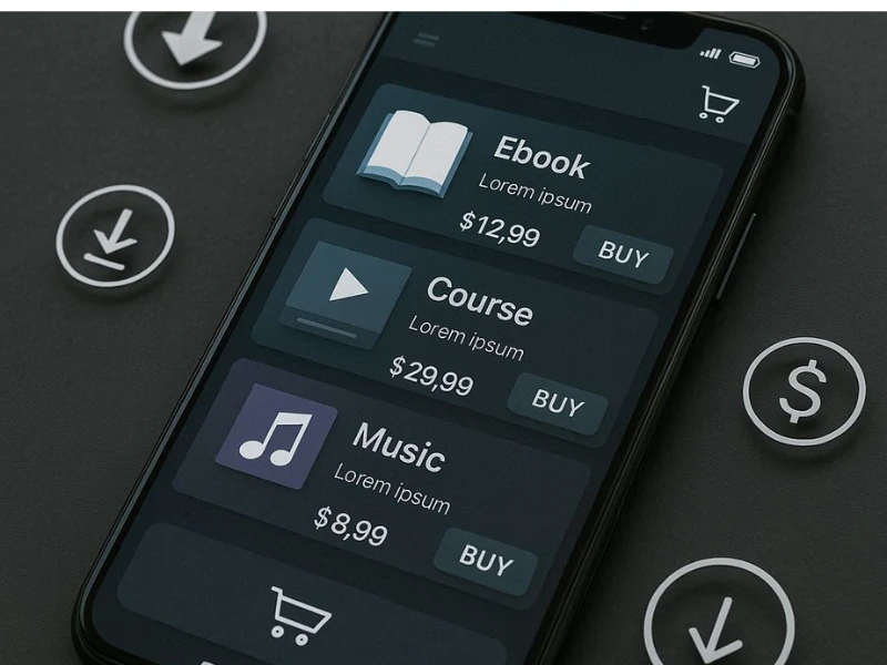 Selling digital products through phone apps