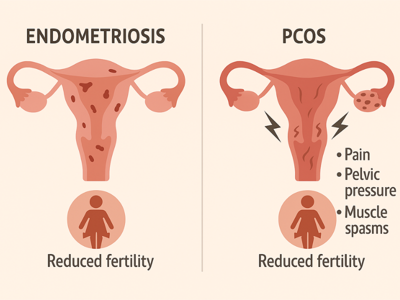 Health conditions like endometriosis and PCOS that link painful periods to poor fertility