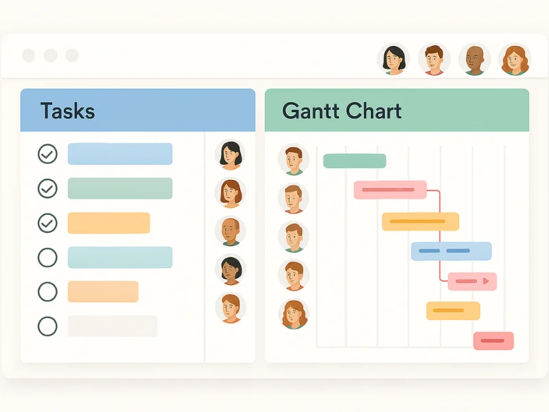 Freedcamp project workspace with unlimited users and Gantt chart