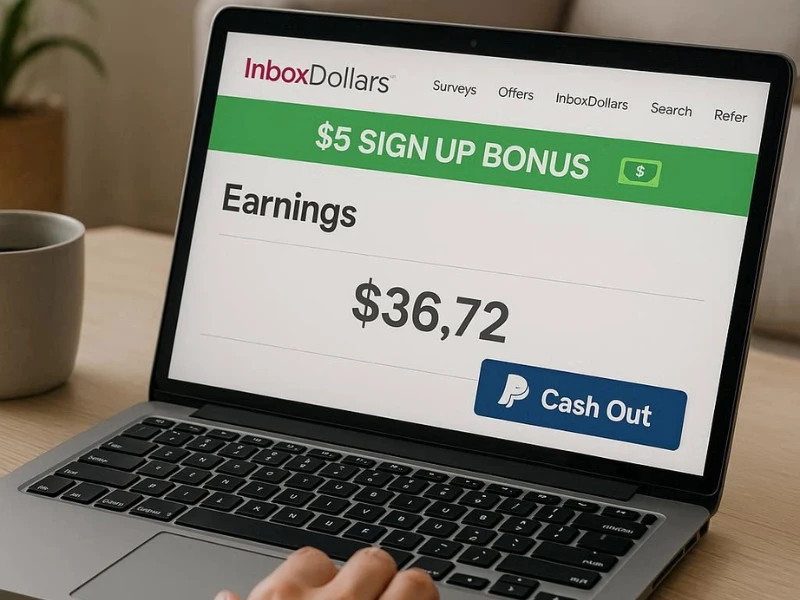 InboxDollars survey earnings and PayPal cashout screen