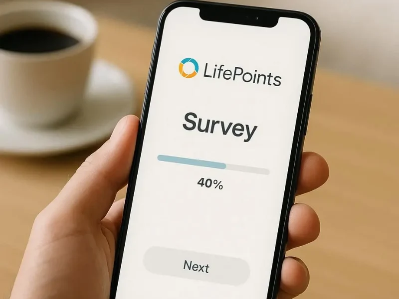 LifePoints mobile app survey interface on a smartphone