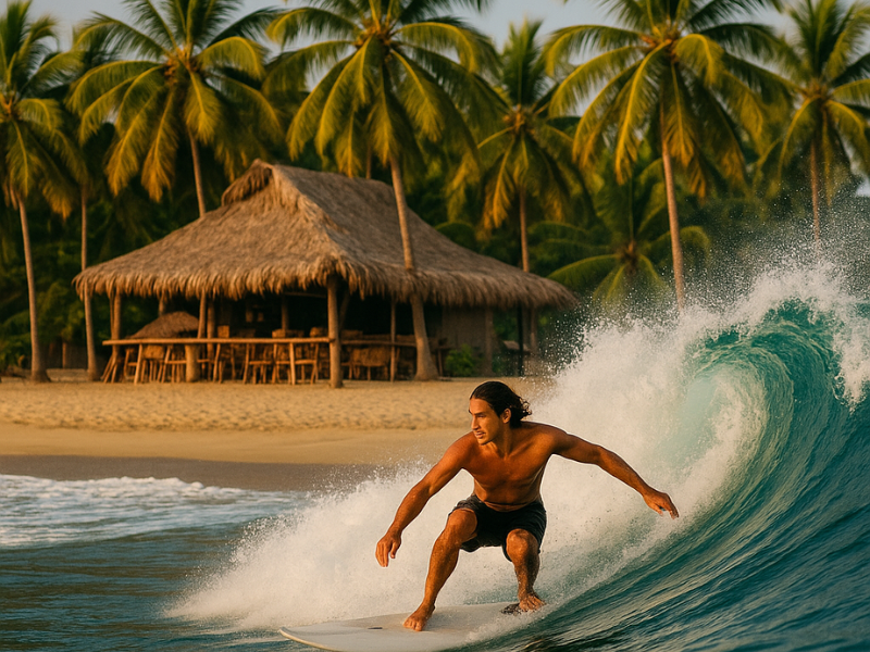 Surfing and relaxing at Puerto Escondido during a cheap beach vacation in Mexico