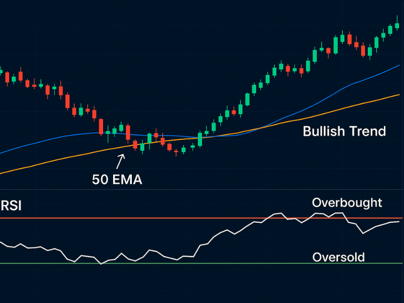 RSI chart showing overbought and oversold zones in forex trading