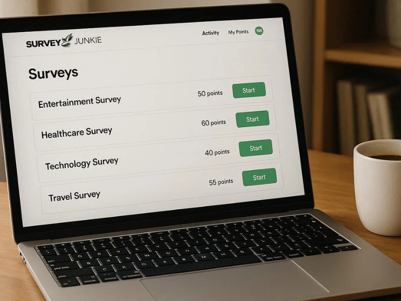 Survey Junkie platform with personalized survey suggestions