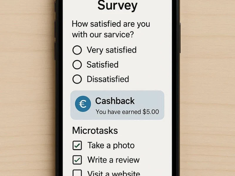 Earning small income through surveys and cashback apps