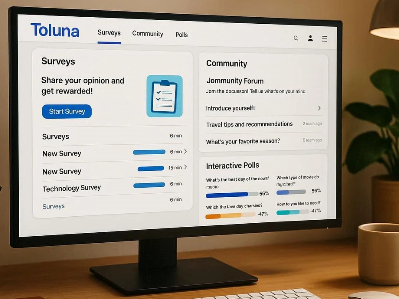 Toluna community survey platform with interactive polls and discussions
