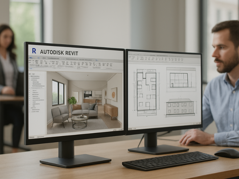 AutoDesk Revit professional interior design software used for BIM and architectural planning