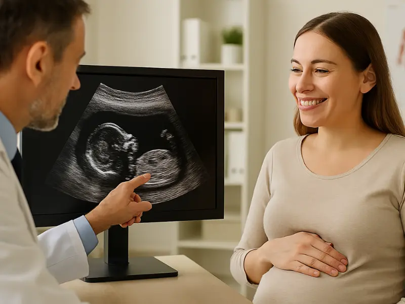 Baby growth and ultrasound confirming pregnancy is going well.