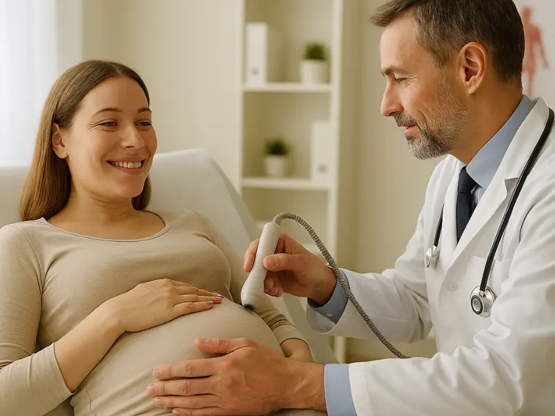 Listening to baby’s heartbeat to know pregnancy is going well.
