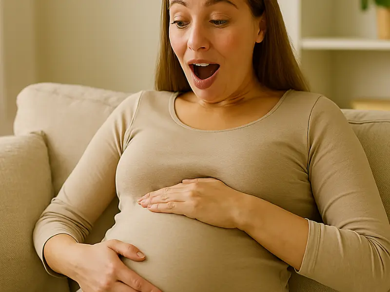 Baby kicks and movements are signs pregnancy is going well.