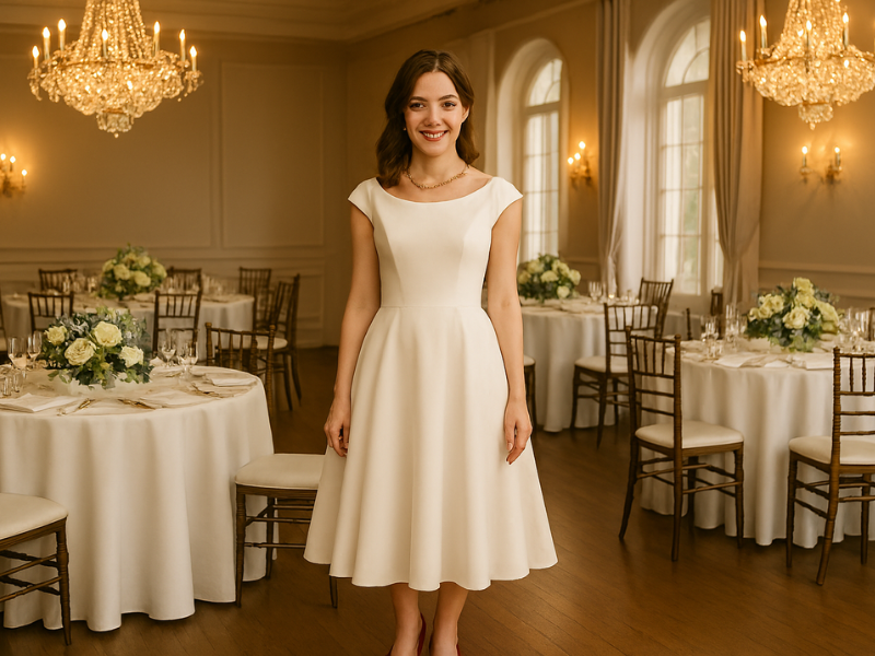 Classic wedding attire for women with modern accessories