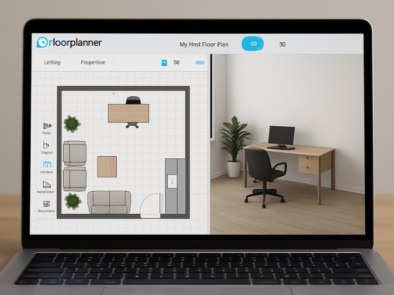 Floorplanner interior layout software with fast 2D and 3D planning tools