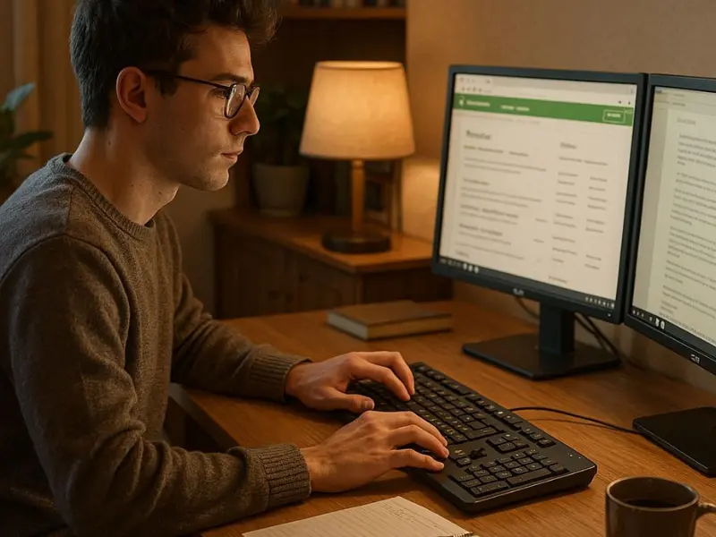 Student working on freelance projects to earn money online without investment.