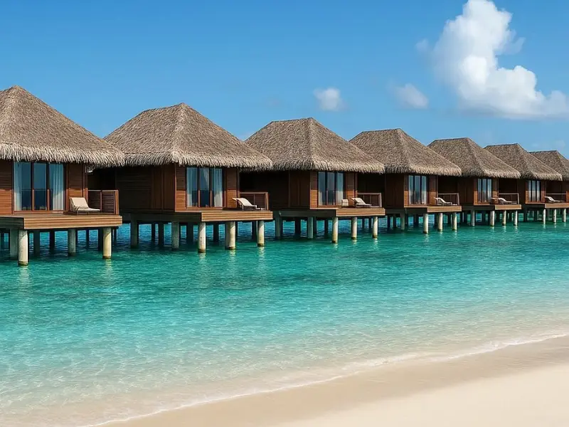 Overwater villas in Maldives, a luxury tropical winter sun destination