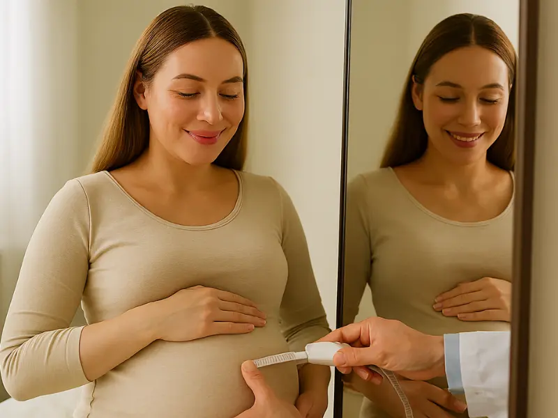 Physical changes in pregnancy showing things are going well.