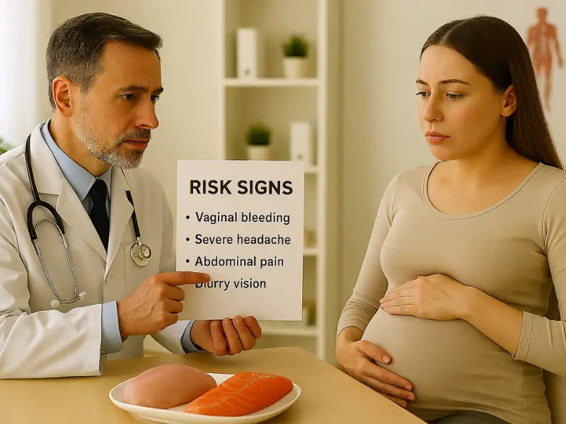 Warning signs when pregnancy may not be going well.