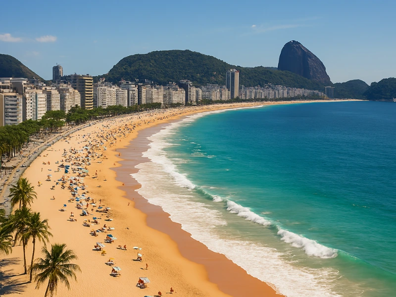 Copacabana Beach in Rio de Janeiro, a lively winter sun destination