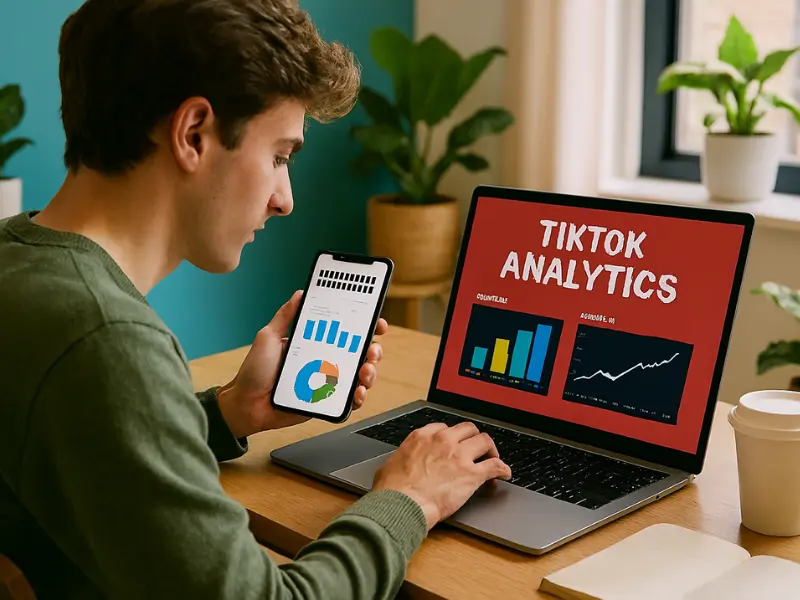 Student managing brand social media accounts to earn money online without investment