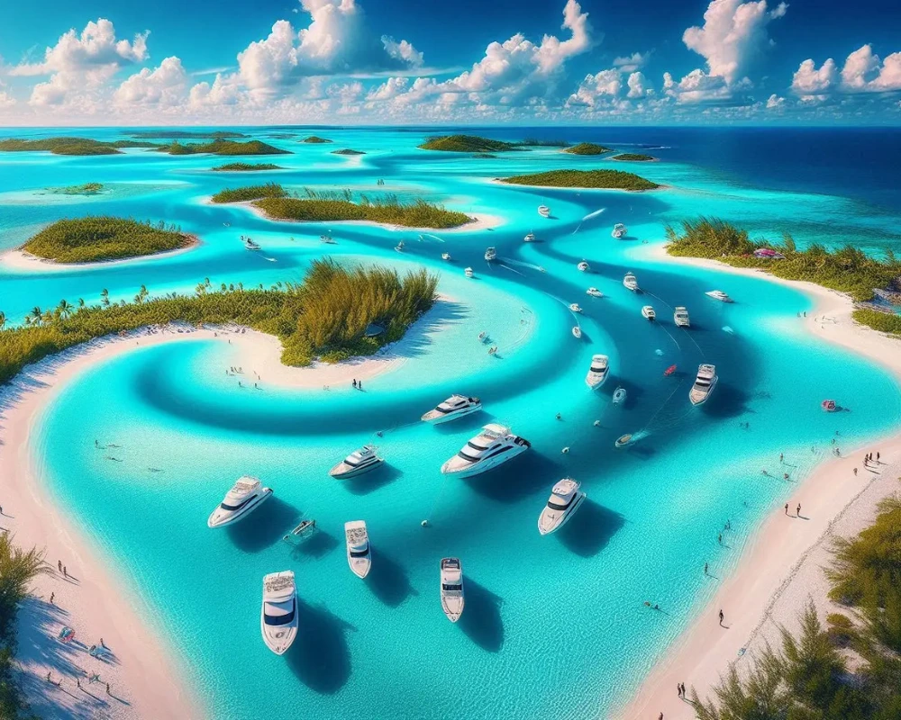 The Bahamas islands known for island hopping and clear waters