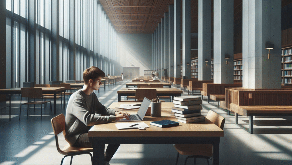 Best laptops for college students being used by a student in a university library