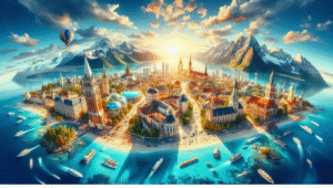 Best travel destination 2026 featuring world-famous landmarks, beaches, mountains, and modern cities